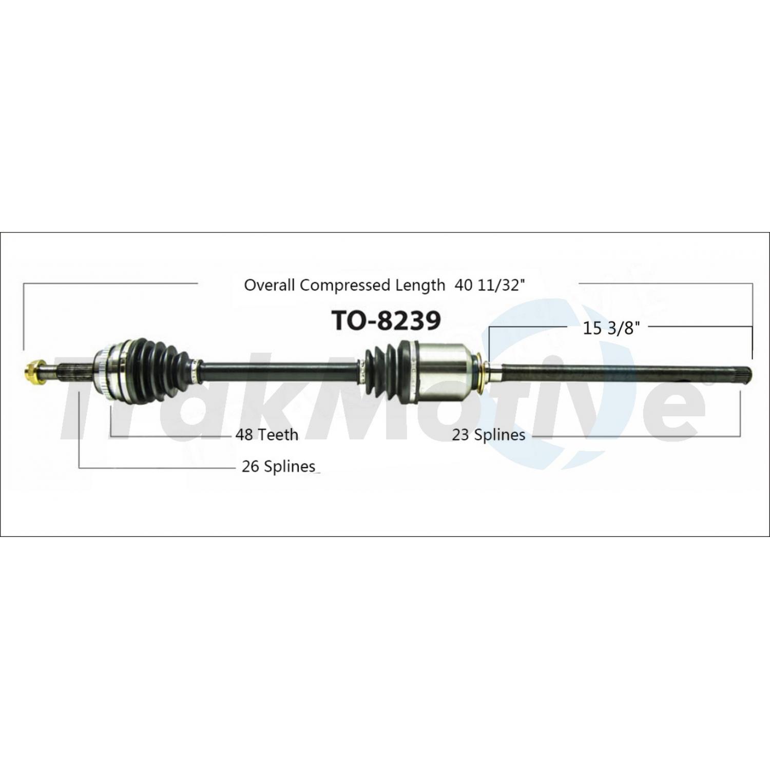 TrakMotive TO8239 - CV Axle Shaft TrakMotive TO8239 CV Axle Shaft product image 1 of 3