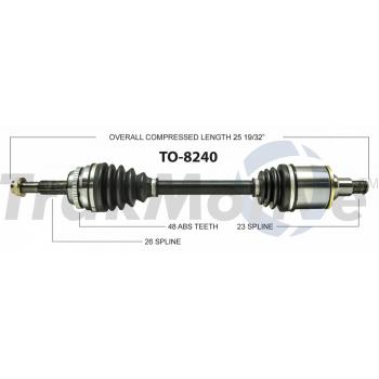 2012 Toyota Highlander CV Axle Shaft Front Left TrakMotive TO8240 image 1 of 3