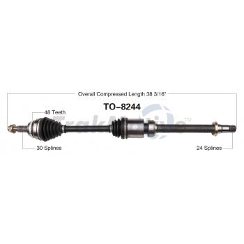 2011 Toyota Camry CV Axle Shaft Front Right TrakMotive TO8244 image 1 of 3