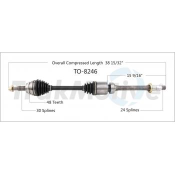2011 Toyota Camry CV Axle Shaft Front Right TrakMotive TO8246 image 1 of 3