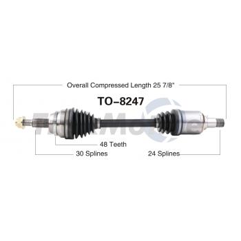 2011 Toyota Camry CV Axle Shaft Front Left TrakMotive TO8247 image 1 of 3
