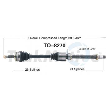 2011 Toyota RAV4 CV Axle Shaft Front Right TrakMotive TO8270 image 1 of 3