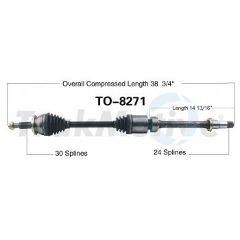 2011 Toyota RAV4 CV Axle Shaft Front Right TrakMotive TO8271 image 1 of 3