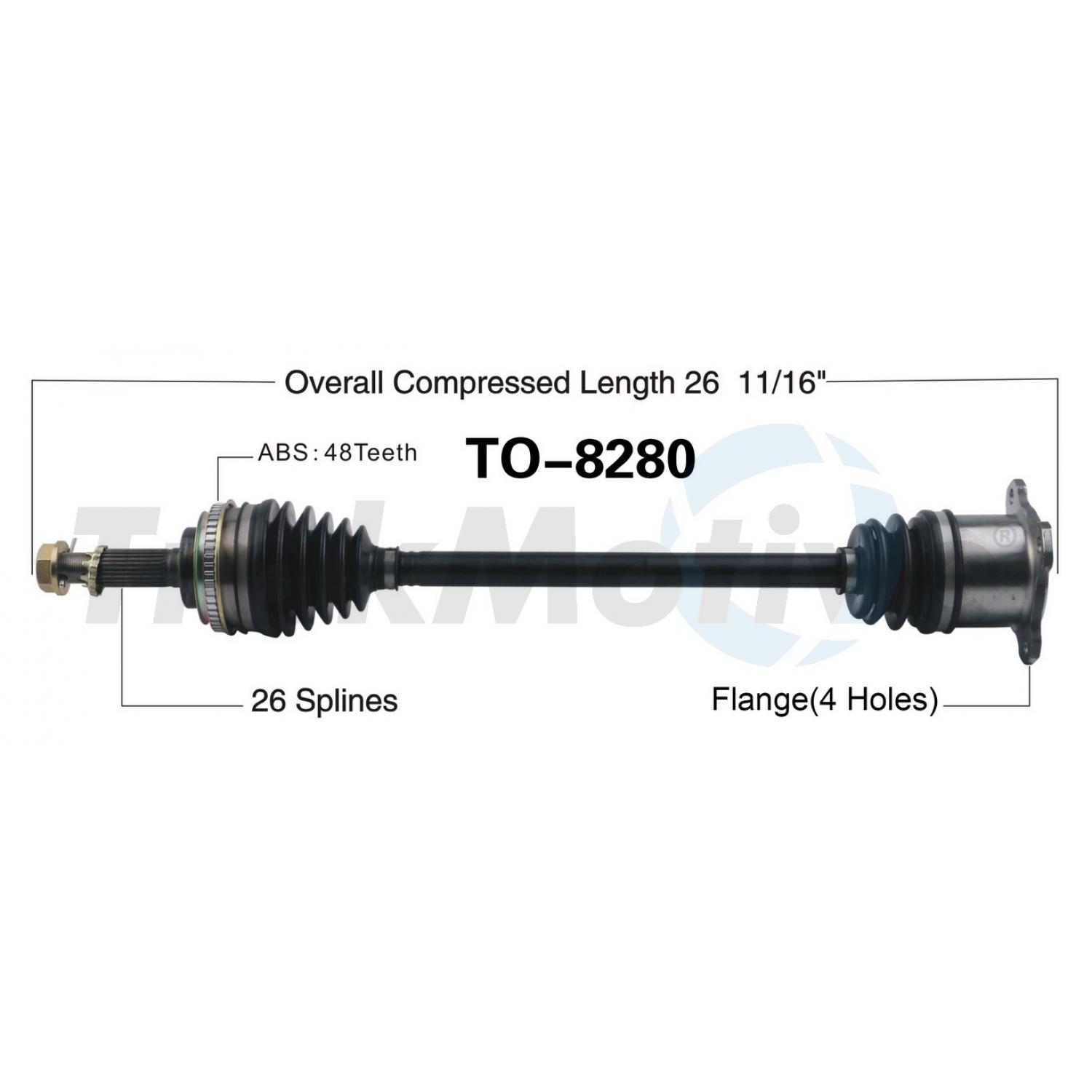 TrakMotive TO8280 CV Axle Shaft product image 1 of 3