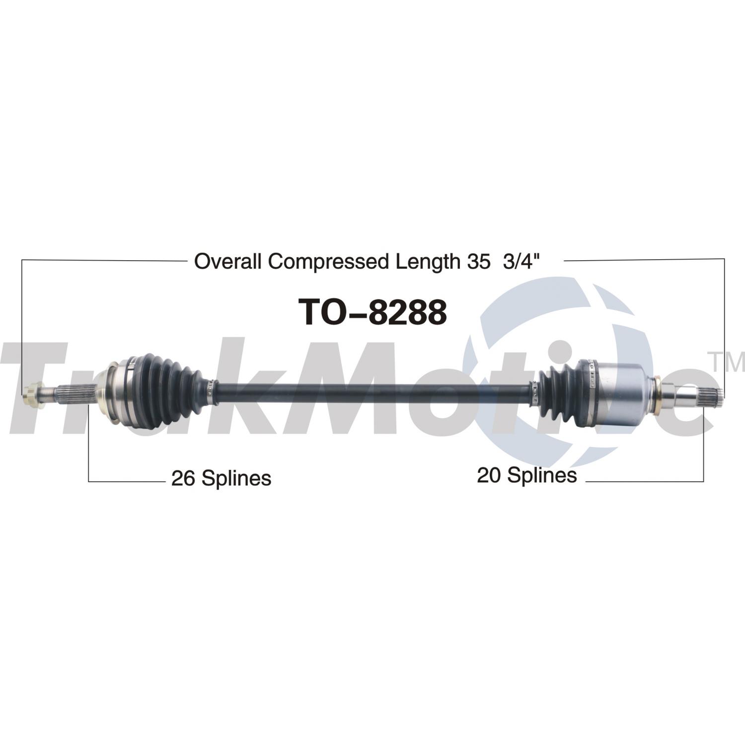 TrakMotive TO8288 - CV Axle Shaft TrakMotive TO8288 CV Axle Shaft product image 1 of 3