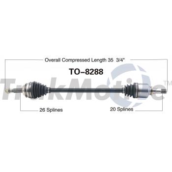 2012 Scion xD CV Axle Shaft Front Right TrakMotive TO8288 image 1 of 3