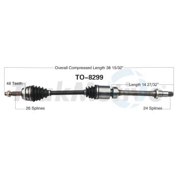 2017 Toyota Camry CV Axle Shaft Front Right TrakMotive TO8299 image 1 of 3