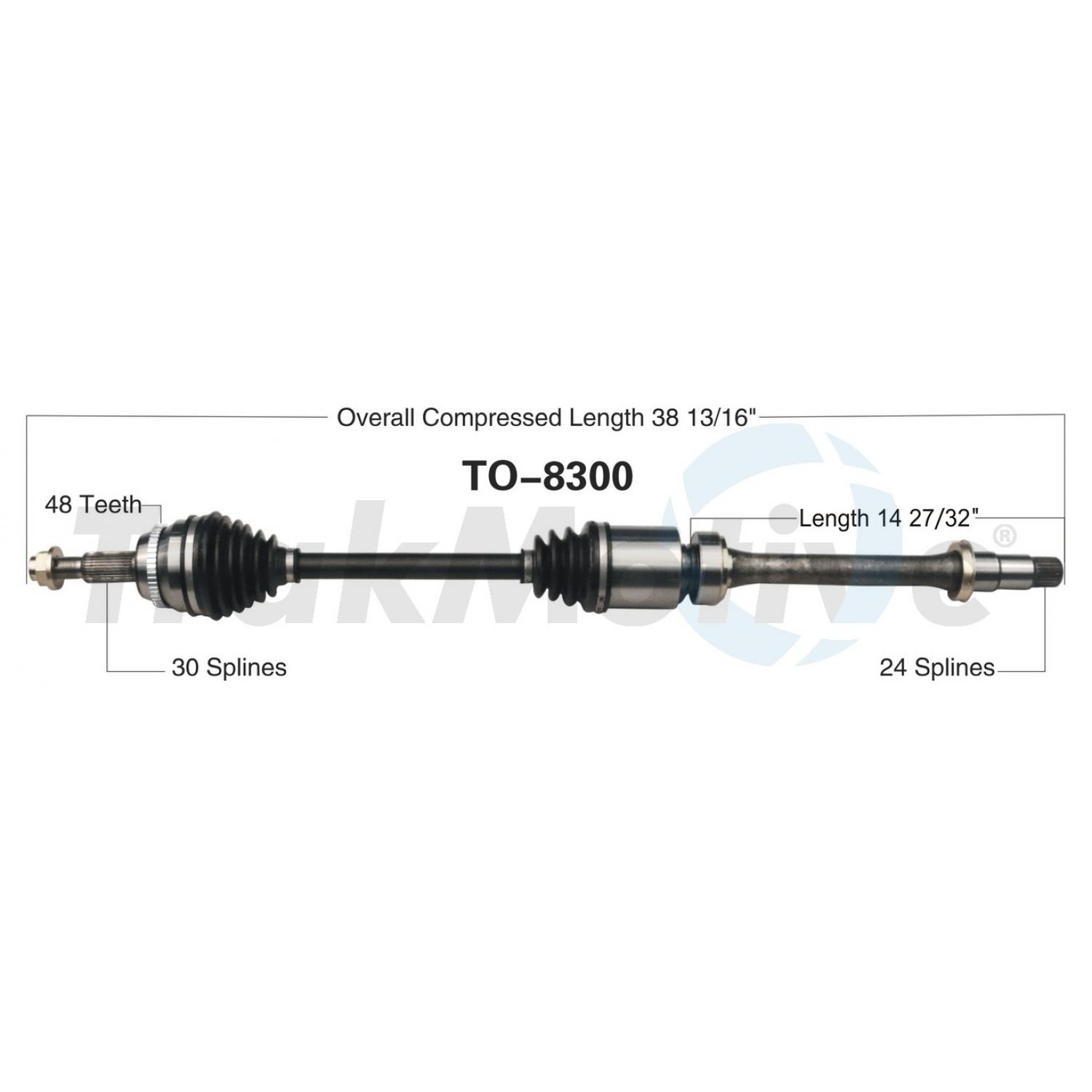 TrakMotive TO8300 - CV Axle Shaft TrakMotive TO8300 CV Axle Shaft product image 1 of 3