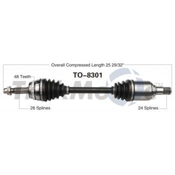 2017 Toyota Camry CV Axle Shaft Front Left TrakMotive TO8301 image 1 of 3