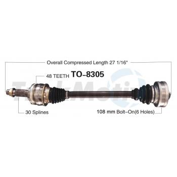 2005 Lexus IS300 CV Axle Shaft Rear Right TrakMotive TO8305 image 1 of 3