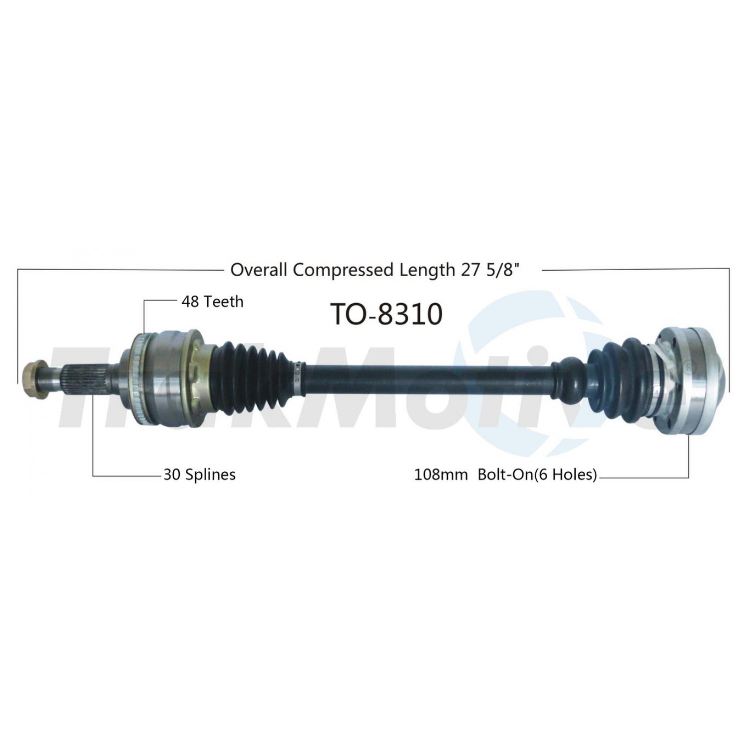 TrakMotive TO8310 - CV Axle Shaft TrakMotive TO8310 CV Axle Shaft product image 1 of 3