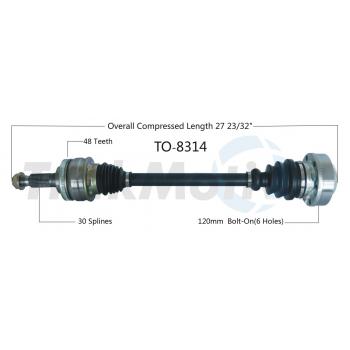 1999 Lexus SC300 CV Axle Shaft Rear Right TrakMotive TO8314 image 1 of 3
