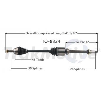 2015 Toyota Sienna CV Axle Shaft Front Right TrakMotive TO8324 image 1 of 3