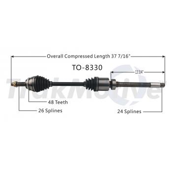 2010 Toyota Matrix CV Axle Shaft Front Right TrakMotive TO8330 image 1 of 3