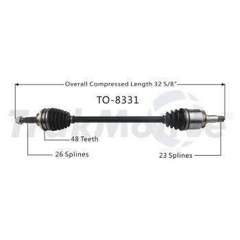 2012 Toyota Highlander CV Axle Shaft Rear Left TrakMotive TO8331 image 1 of 3
