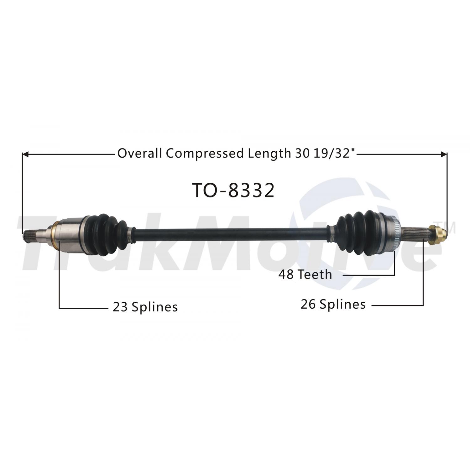 TrakMotive TO8332 - CV Axle Shaft TrakMotive TO8332 CV Axle Shaft product image 1 of 3
