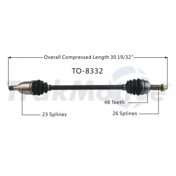 2010 Toyota Matrix CV Axle Shaft Rear Left TrakMotive TO8332 image 1 of 3