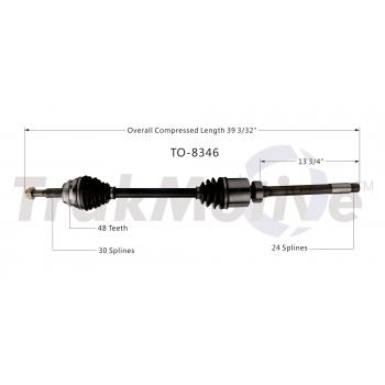 2012 Lexus RX350 CV Axle Shaft Front Right TrakMotive TO8346 image 1 of 3