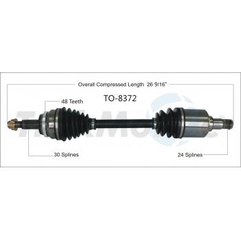 2015 Toyota Venza CV Axle Shaft Front Left TrakMotive TO8372 image 1 of 3