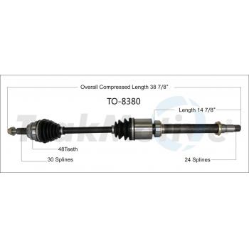 2017 Toyota Camry CV Axle Shaft Front Right TrakMotive TO8380 image 1 of 3