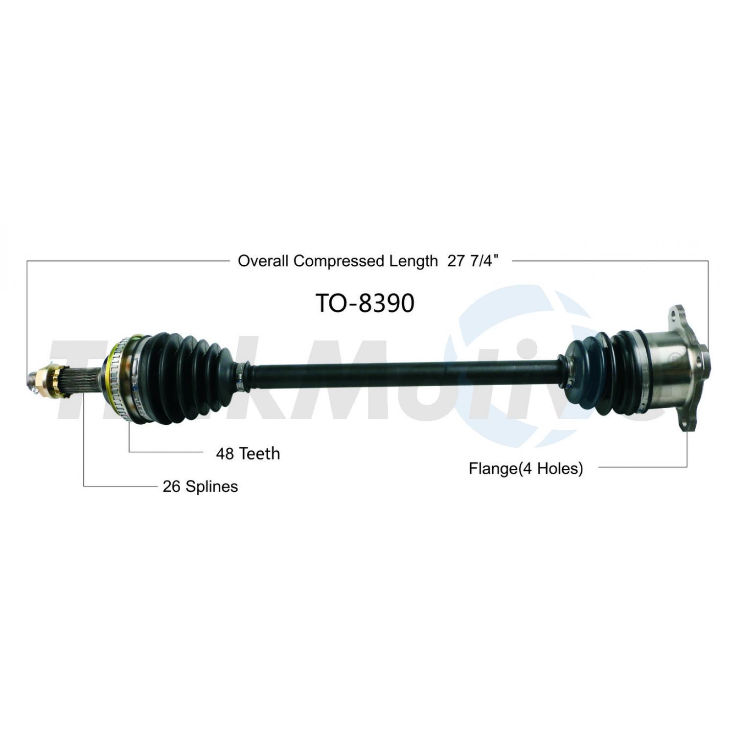 TrakMotive TO8390 - CV Axle Shaft TrakMotive TO8390 CV Axle Shaft product image 1 of 3