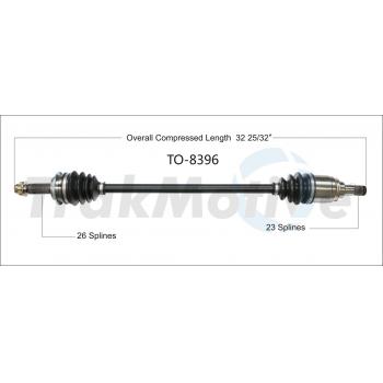 2019 Toyota Highlander CV Axle Shaft Rear Left TrakMotive TO8396 image 1 of 3