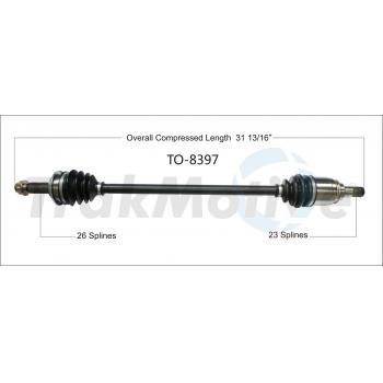 2019 Toyota Highlander CV Axle Shaft Rear Right TrakMotive TO8397 image 1 of 3
