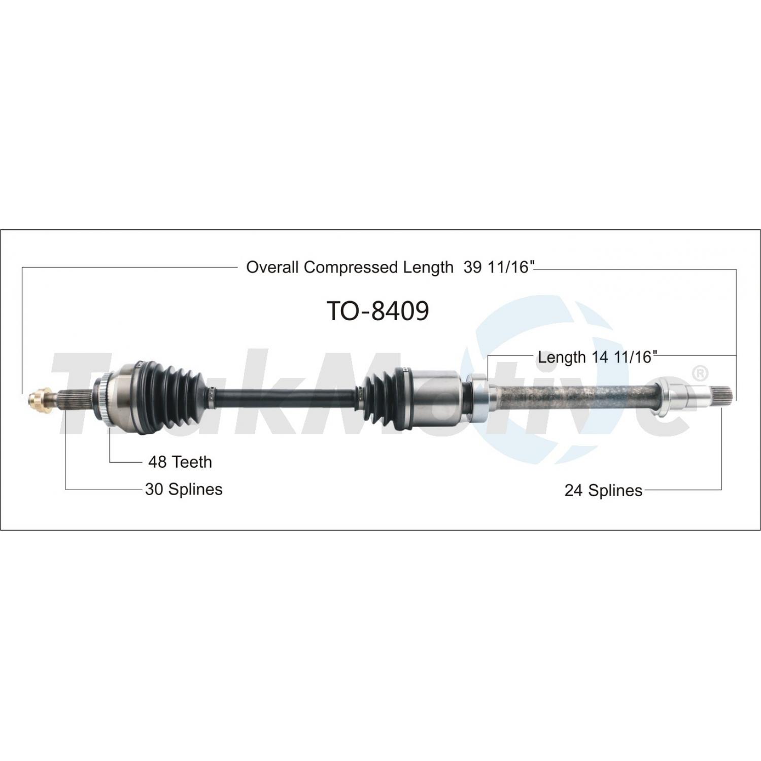 TrakMotive TO8409 - CV Axle Shaft TrakMotive TO8409 CV Axle Shaft product image 1 of 3
