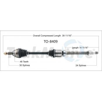 2016 Lexus RX450h CV Axle Shaft Front Right TrakMotive TO8409 image 1 of 3