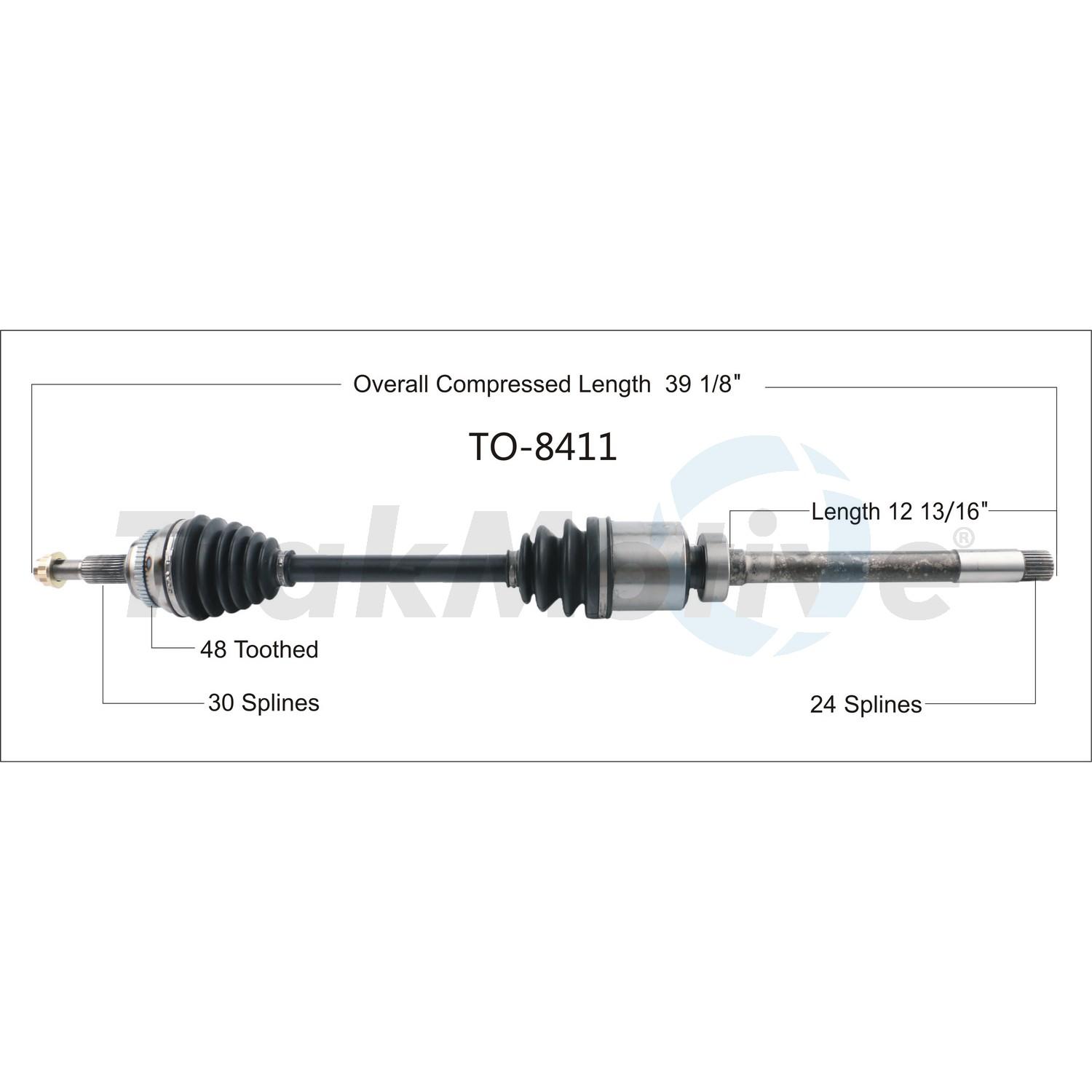 TrakMotive TO8411 - CV Axle Shaft TrakMotive TO8411 CV Axle Shaft product image 1 of 3
