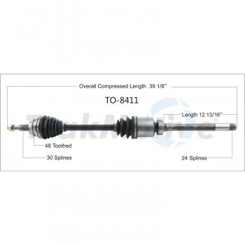 2019 Toyota Highlander CV Axle Shaft Front Right TrakMotive TO8411 image 1 of 3