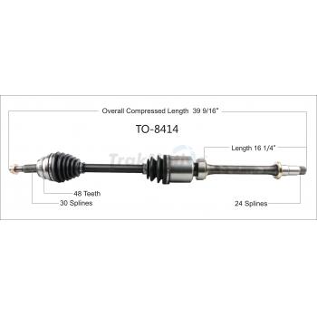 2012 Toyota Highlander CV Axle Shaft Front Right TrakMotive TO8414 image 1 of 3