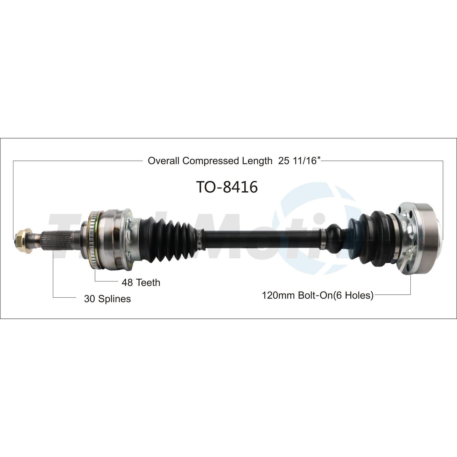 TrakMotive TO8416 - CV Axle Shaft TrakMotive TO8416 CV Axle Shaft product image 1 of 3