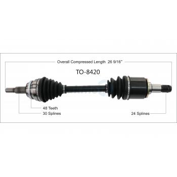 2012 Toyota Highlander CV Axle Shaft Front Left TrakMotive TO8420 image 1 of 3