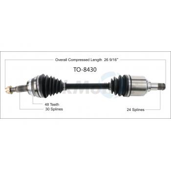 2019 Toyota Highlander CV Axle Shaft Front Left TrakMotive TO8430 image 1 of 3