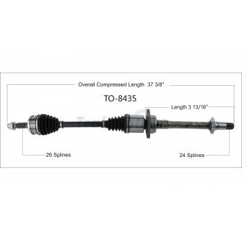 2022 Toyota Corolla CV Axle Shaft Front Right TrakMotive TO8435 image 1 of 3