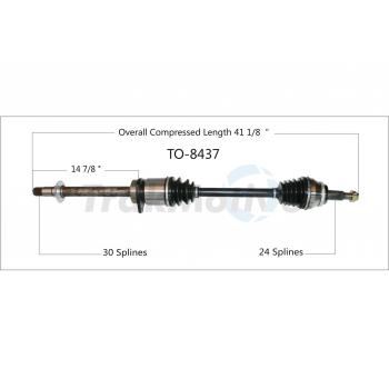 2018 Toyota Sienna CV Axle Shaft Front Right TrakMotive TO8437 image 1 of 3