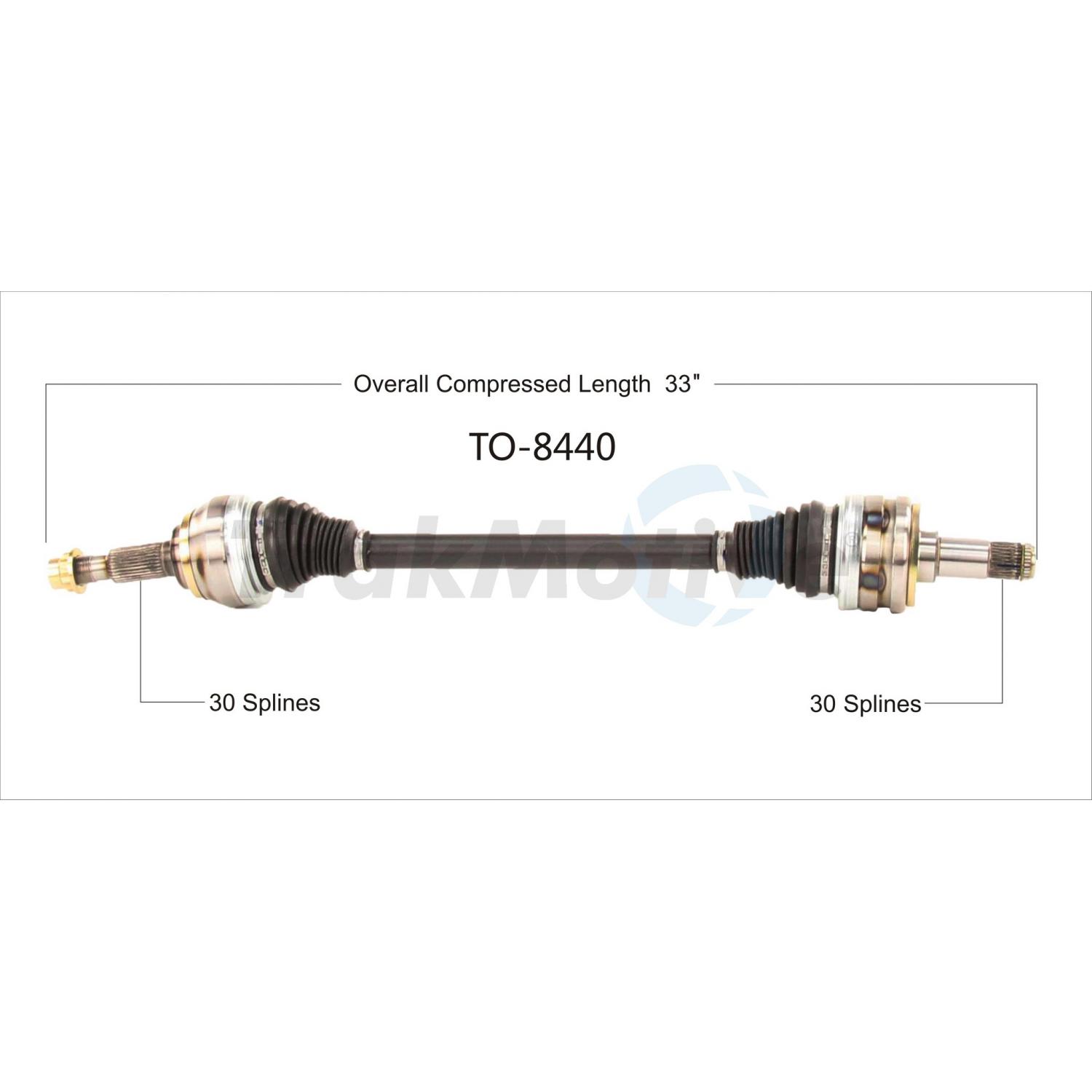 TrakMotive TO8440 CV Axle Shaft product image 1 of 3
