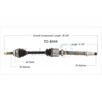 2017 Lexus ES350 CV Axle Shaft Front Right TrakMotive TO8444 image 1 of 3