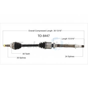 2019 Toyota Highlander CV Axle Shaft Front Right TrakMotive TO8447 image 1 of 3
