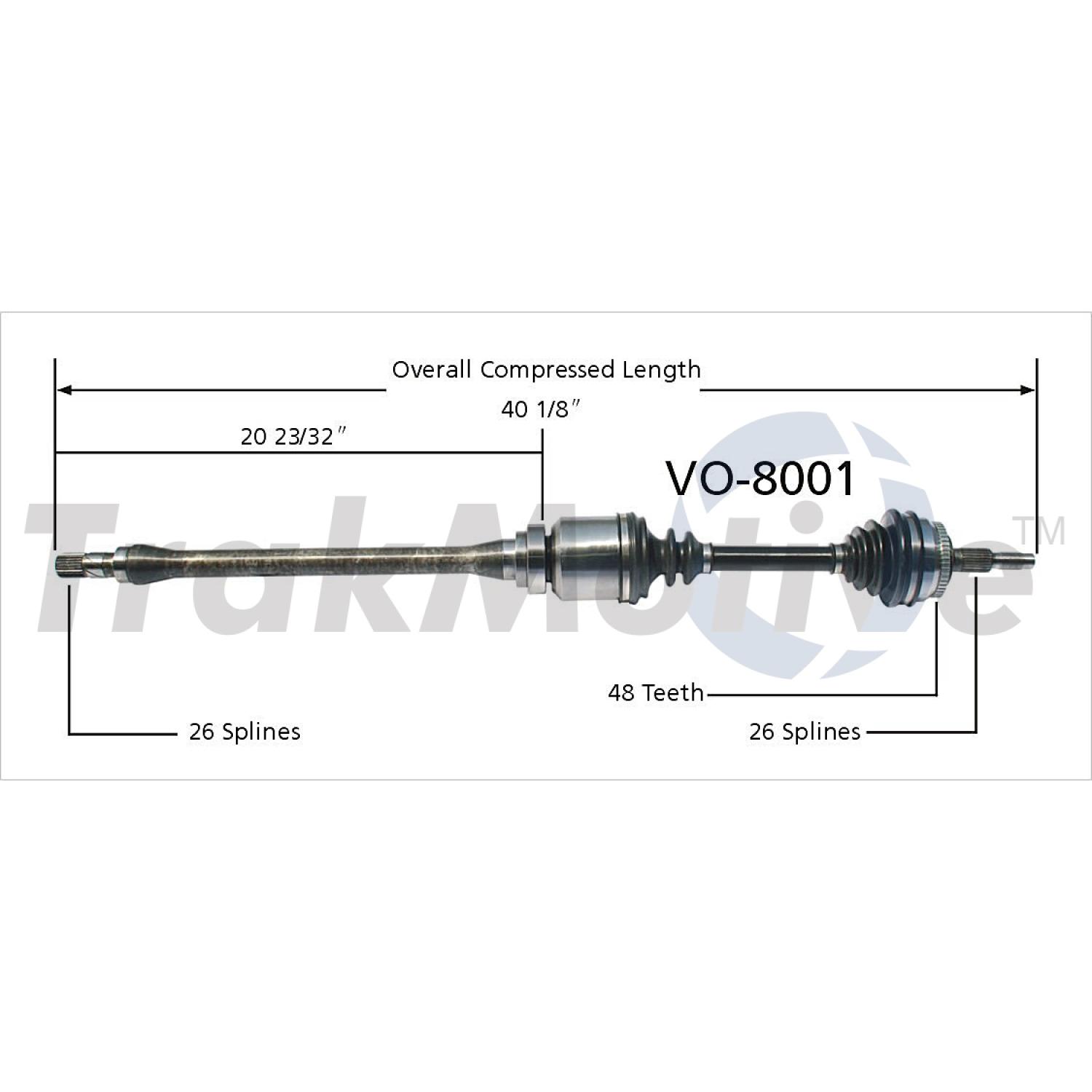 TrakMotive VO8001 - CV Axle Shaft TrakMotive VO8001 CV Axle Shaft product image 1 of 3