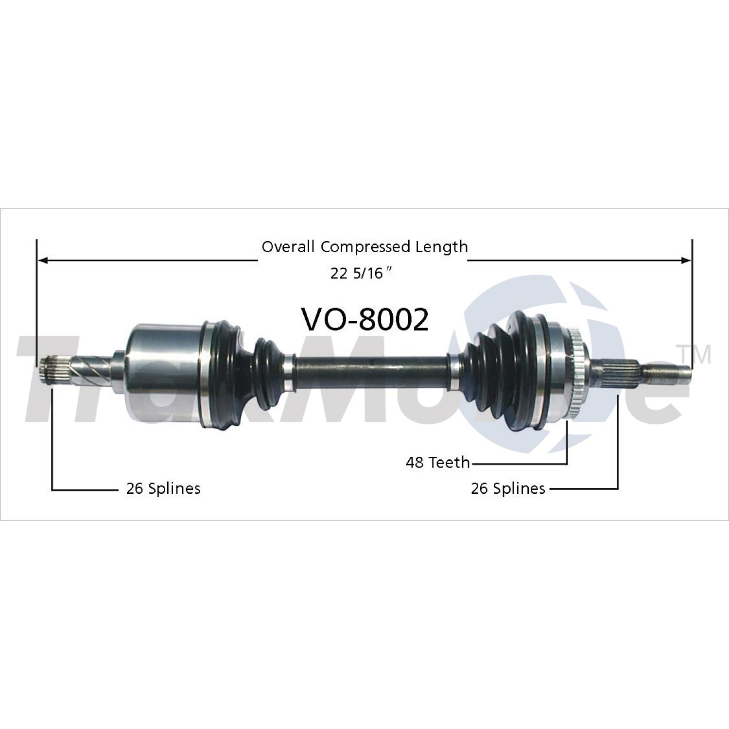TrakMotive VO8002 - CV Axle Shaft TrakMotive VO8002 CV Axle Shaft product image 1 of 3