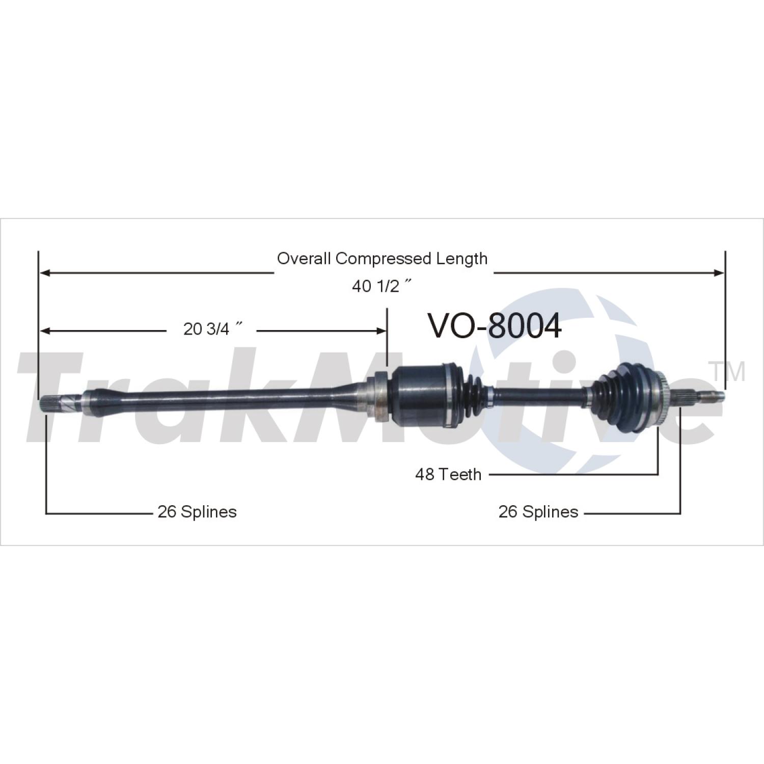 TrakMotive VO8004 - CV Axle Shaft TrakMotive VO8004 CV Axle Shaft product image 1 of 3