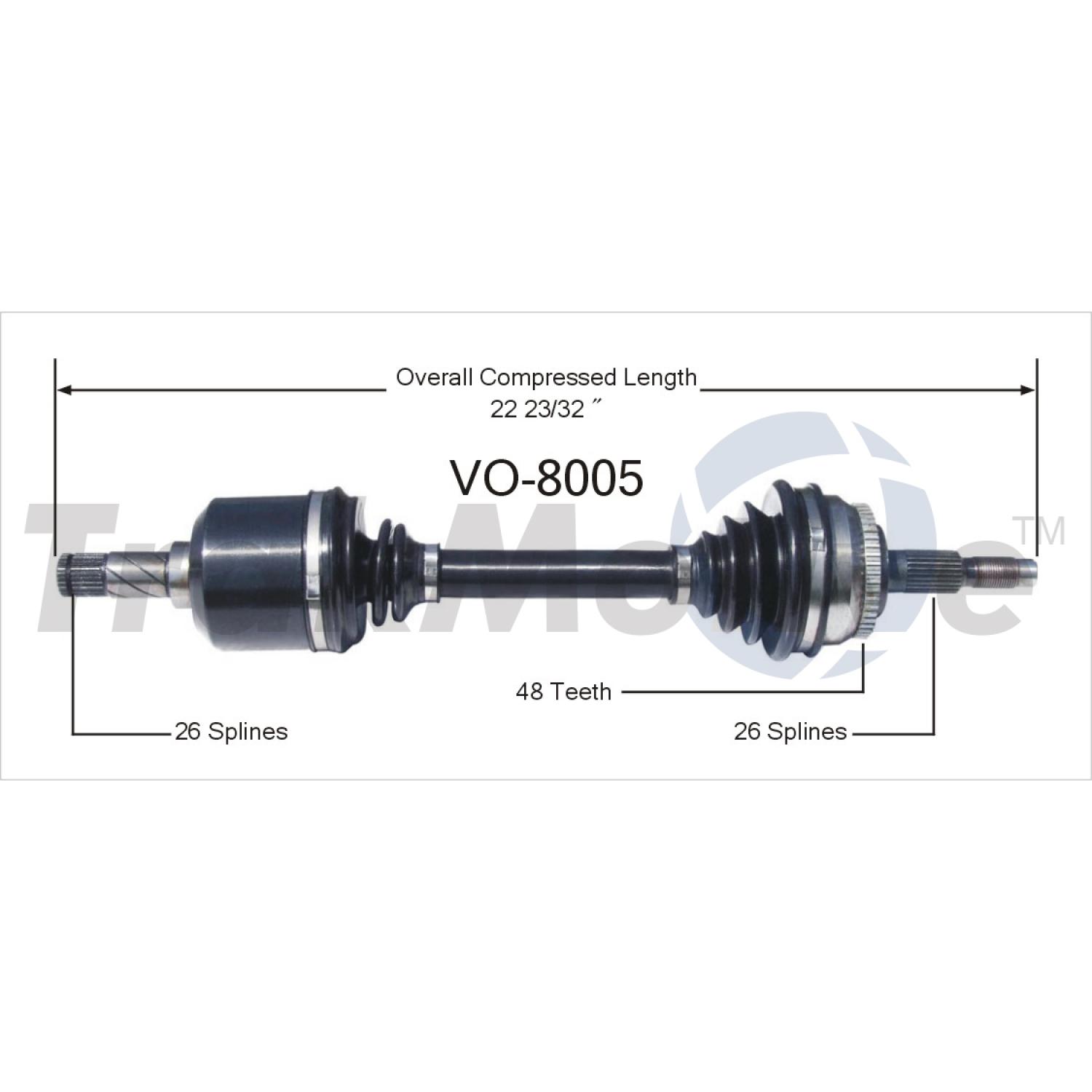 TrakMotive VO8005 - CV Axle Shaft TrakMotive VO8005 CV Axle Shaft product image 1 of 3