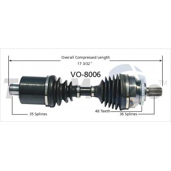 2006 Volvo S80 CV Axle Shaft Front Left TrakMotive VO8006 image 1 of 3