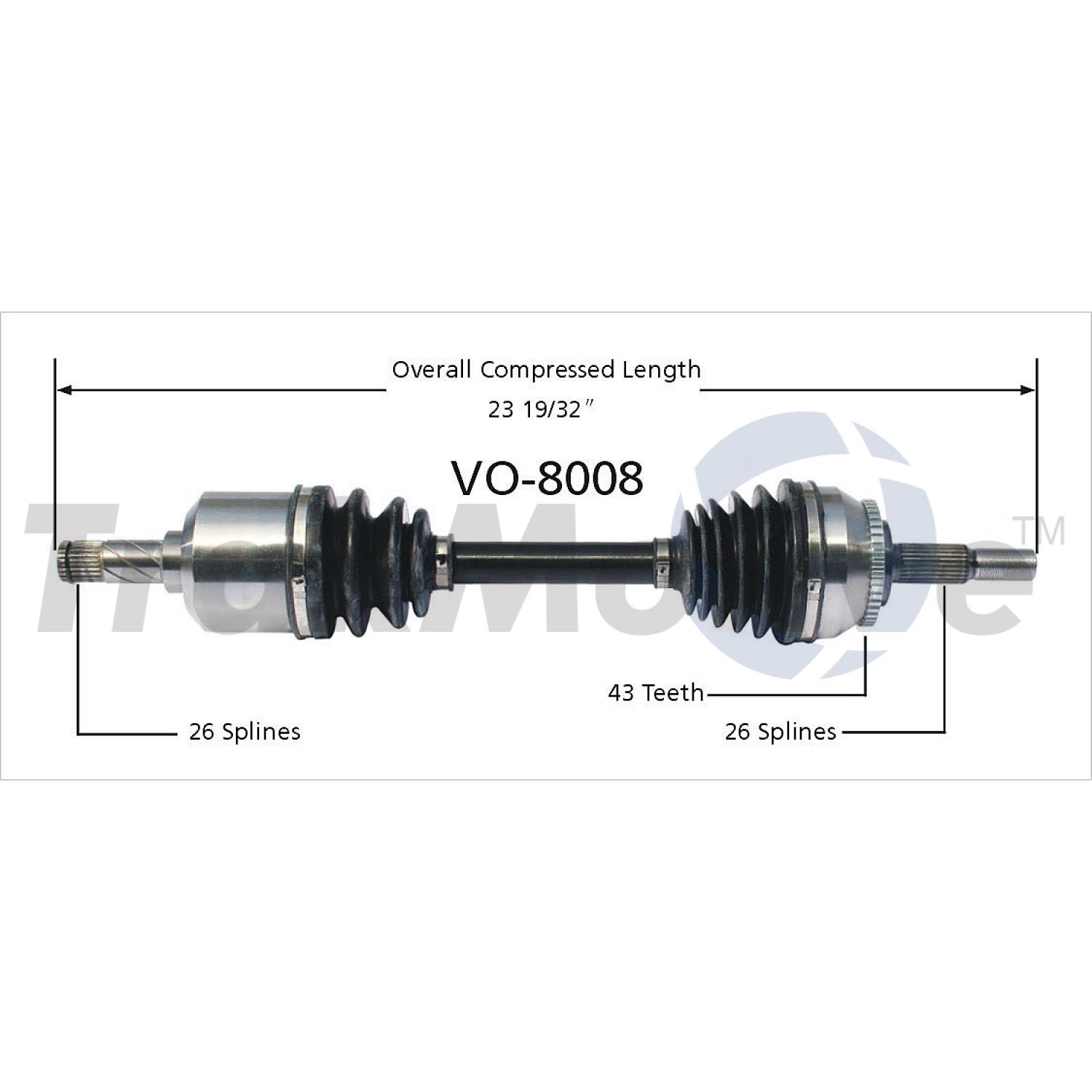 TrakMotive VO8008 - CV Axle Shaft TrakMotive VO8008 CV Axle Shaft product image 1 of 3