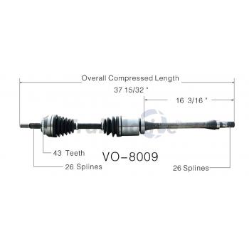 1999 Volvo S40 CV Axle Shaft Front Right TrakMotive VO8009 image 1 of 3