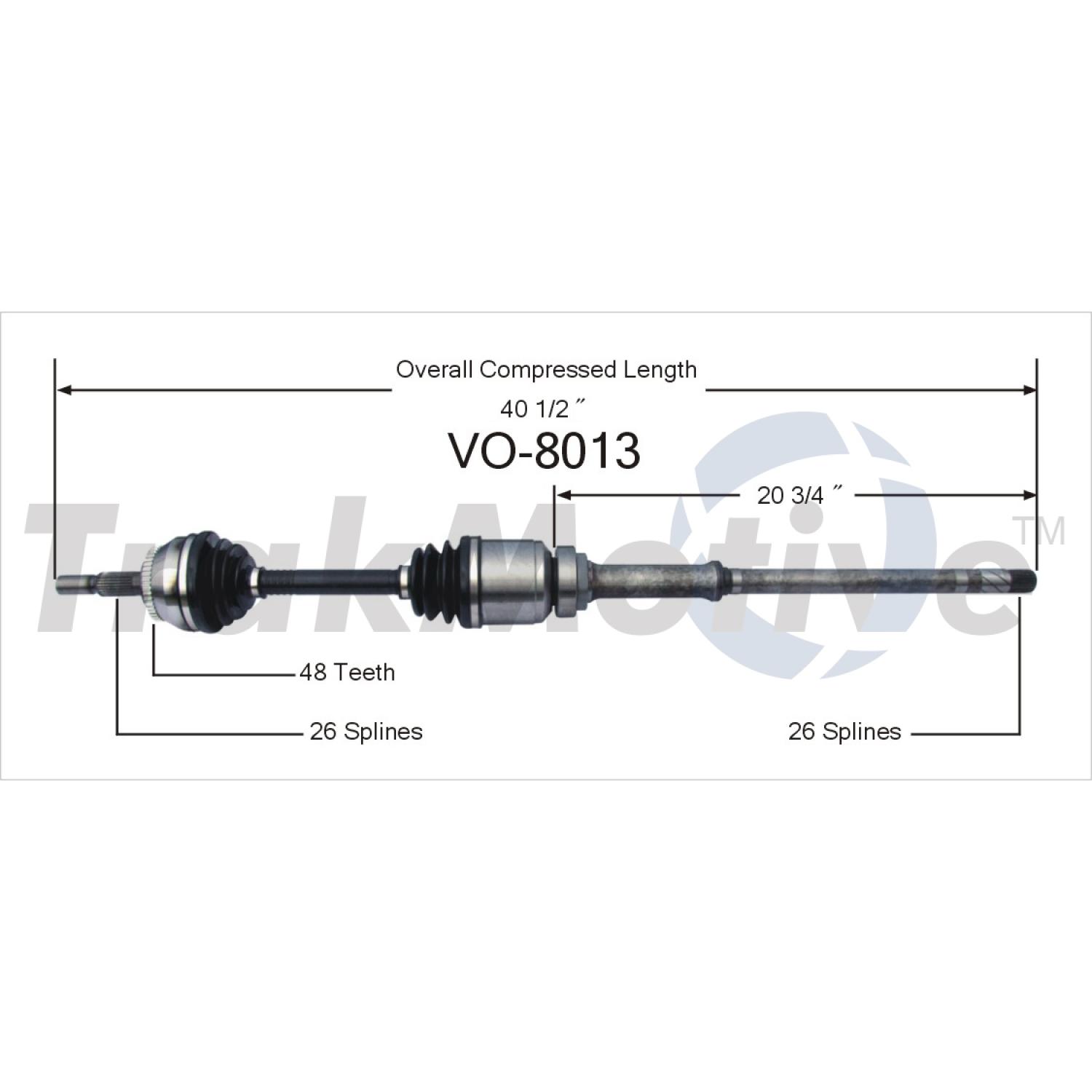 TrakMotive VO8013 - CV Axle Shaft TrakMotive VO8013 CV Axle Shaft product image 1 of 3