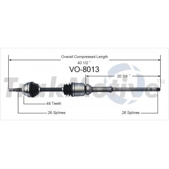 1998 Volvo V70 CV Axle Shaft Front Right TrakMotive VO8013 image 1 of 3