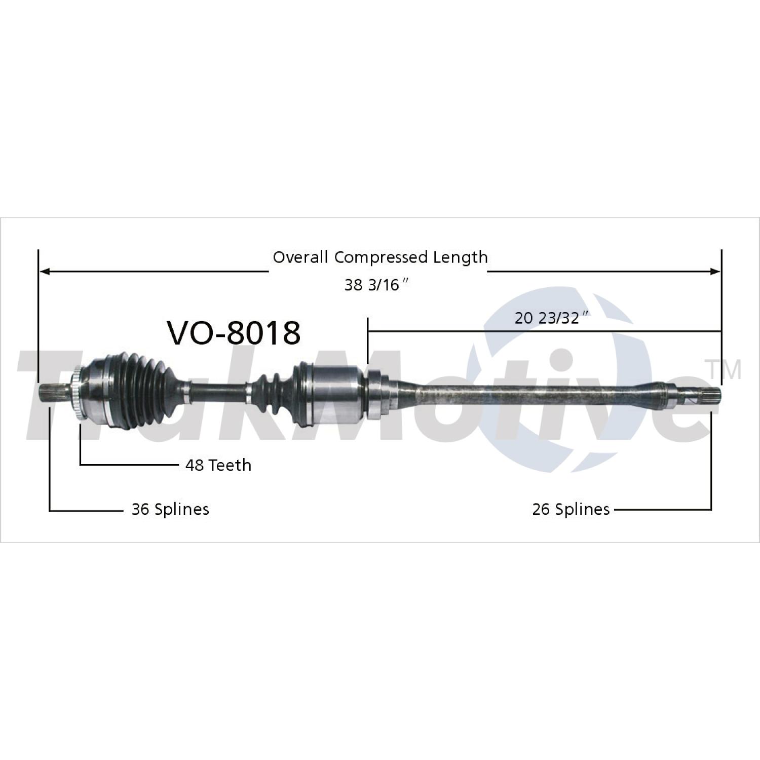 TrakMotive VO8018 - CV Axle Shaft TrakMotive VO8018 CV Axle Shaft product image 1 of 3